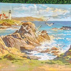 Midcentury Seascape Paint By Number Painting