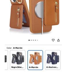 DEYHU para iPhone 13 Funda con tarjetero con magsafe magnético compatible, llavero de cuero PU con función atril plegable Desmontable funda tipo carte