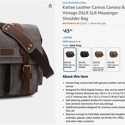 Leather Canvas Camera Bag
