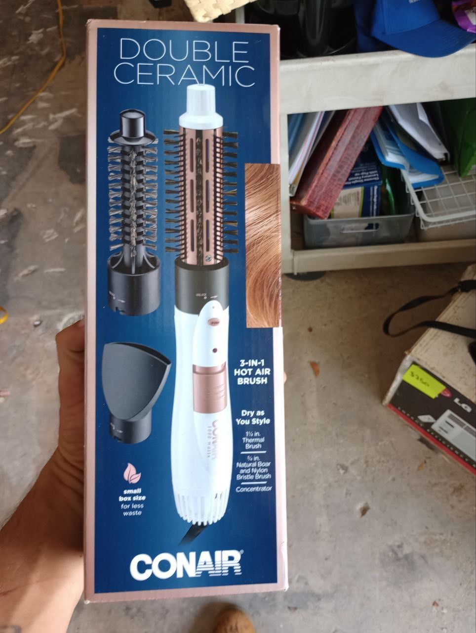 Double Ceramic 3-in-1 Hot Air Brush (White)