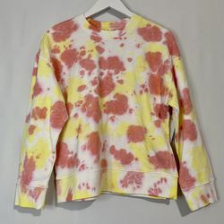 BP. Women’s Crewneck Casual Sweatshirt Pink & Yellow Tie Dye Size Small NWT