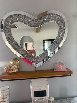 espejo de corazon  con luz
