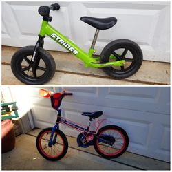 Combo Deal free balance bike with Spider man bike