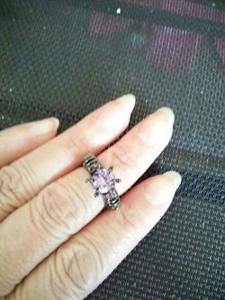 Black and amethyst ring
