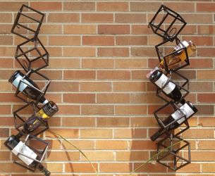 2 Modern Metal Wall Mounted Wine Racks