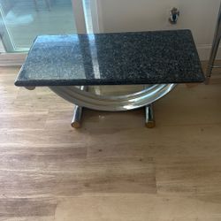 Modern Granite & Chrome Coffee Table 
