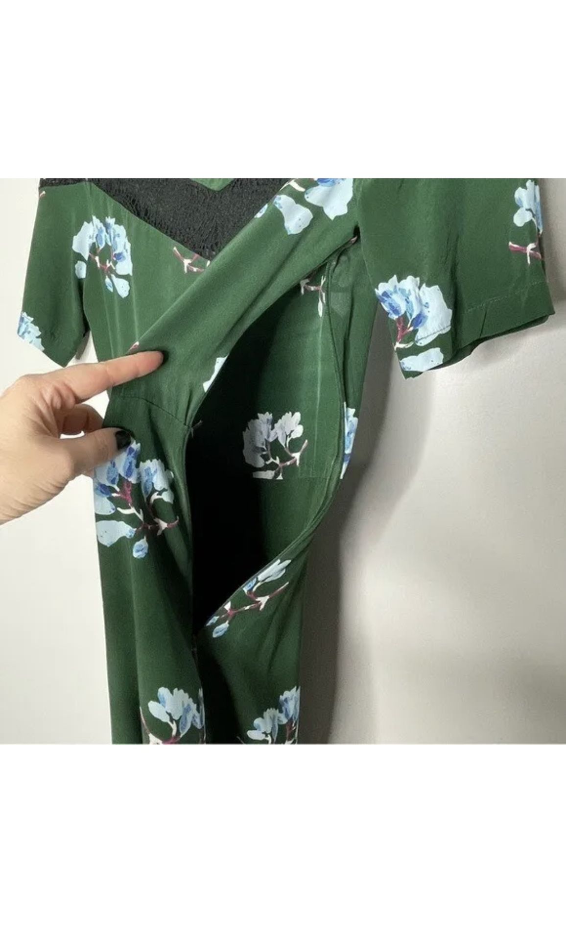 MAJE Green Floral Rowers Midi dress, size 1