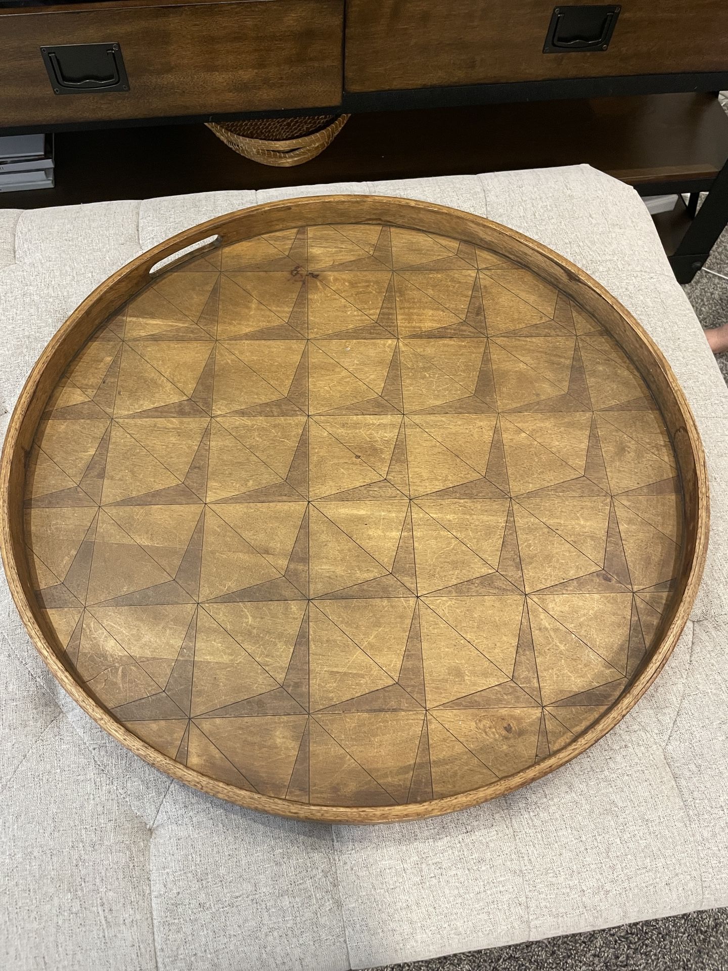 Arhaus Granada Round Wooden Tray