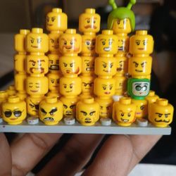 Lego Heads With Ziploc Bag