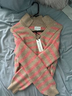Pink and Brown stripe sweater