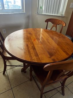 Wood table 4 chairs