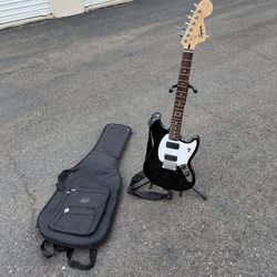 Fender Squire Mustang Guitar With Stand