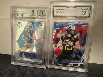 Two Justin Herbert Rookie Cards, One Has Autograph, Chargers, Padres