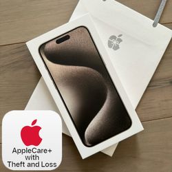 iPhone 15 Pro Max Unlocked 512GB Natural Titanium AppleCare+ Brand New