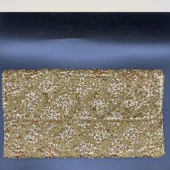 Gold Sequin & Bead Clutch Purse