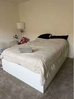 IKEA White Queen Bedframe W/ Storage