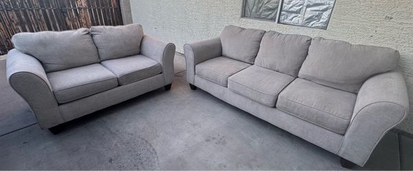 Light Gray Couch And Loveseat (WILL DELIVER)