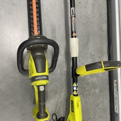 Ryobi Hedge Trimmer And Trimmer