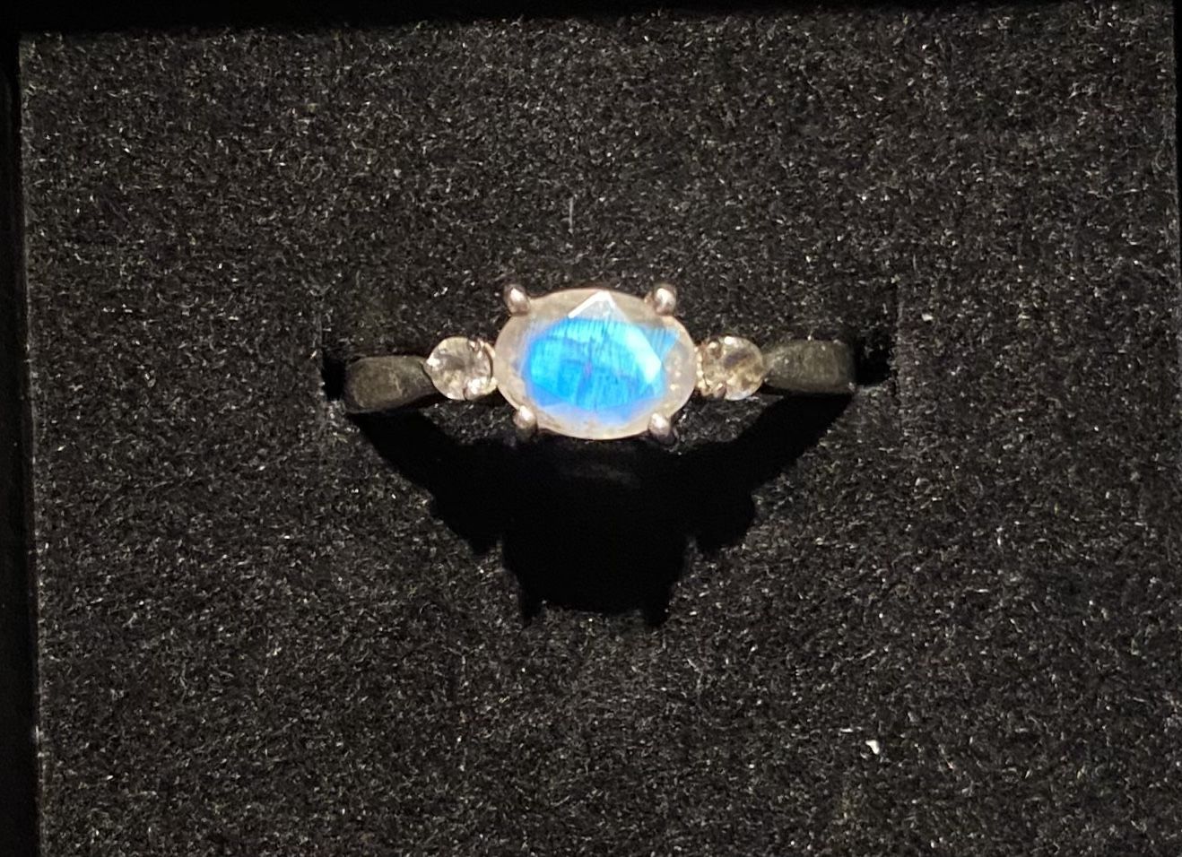 Moonstone Silver Ring 925 Size 7.5