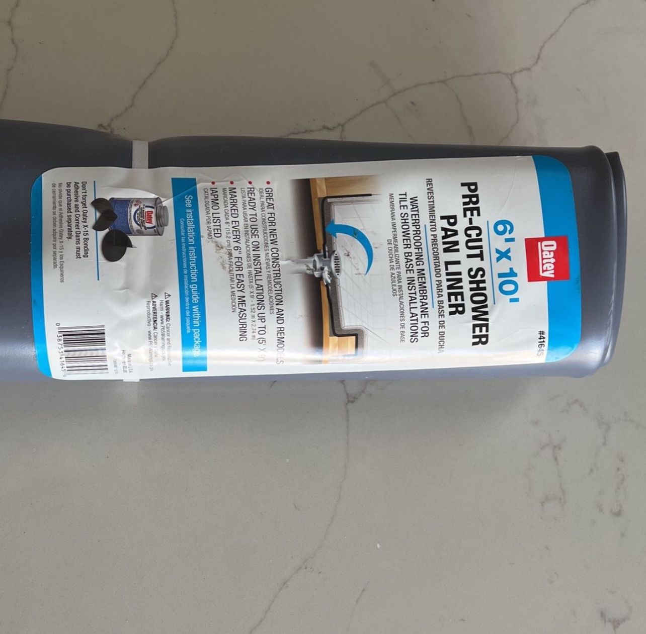 Oatey 6’ X 10’ Pre-cut Shower Pan Liner