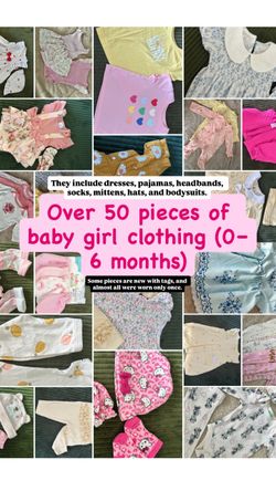 +50 pieces of baby girl clothing (0-6 monts)