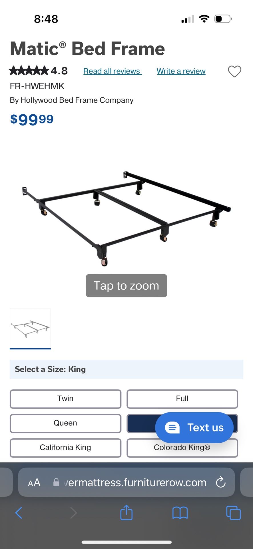 Kind Size Bed Frame And Base
