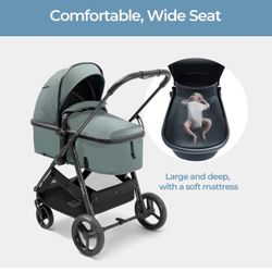 New! Mompush Wiz 2-In-1 Baby Stroller With Bassinet Mode - Foldable Infant Stroller To Explore More