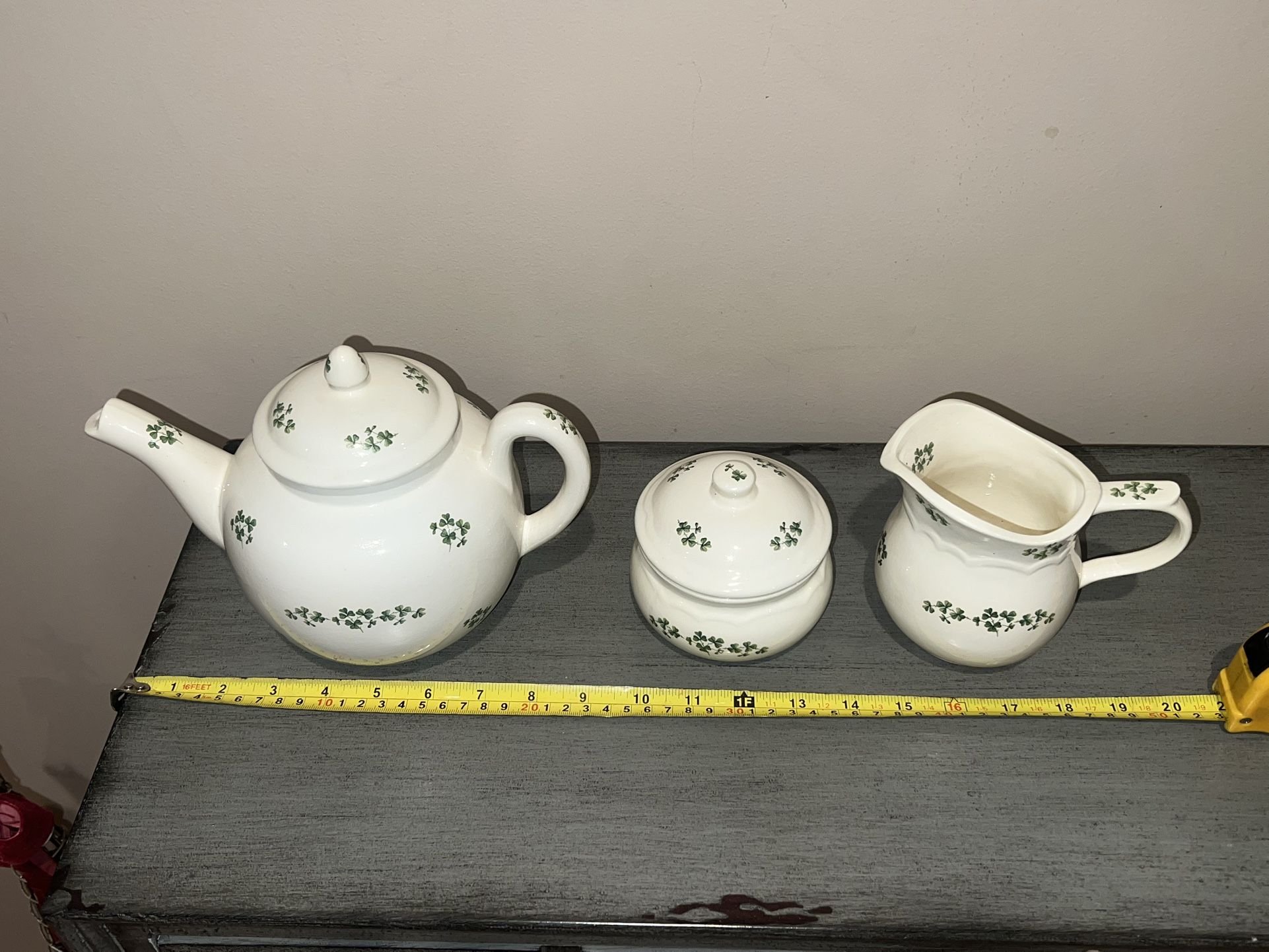 Irish Teapot Tea Set Sugar Creamer NEW St Patrick’s Day