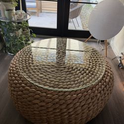 Ralph Lauren round  Devon Woven Cocktail Table (LA Pickup