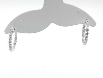 3.0 Dwt Lab Grown Diamond 4.4 Grams Bangle Earring Sterling Silver Mk1225opsmia