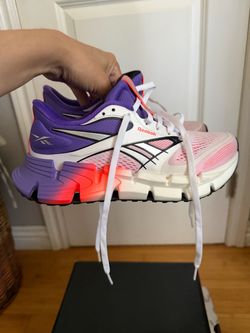 Reebok FloatZig 2 Running Shoes — White/Royal Purple/Flash Orange, Size 7 (Women’s)