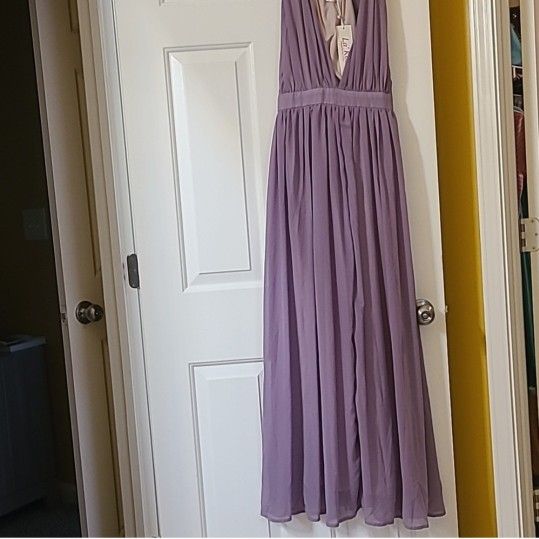 Purple Chiffon Maxi Dress