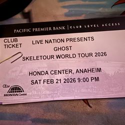 2 Tickets For Ghost At Honda Center 2/21