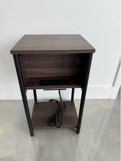 Dual shelf Side Table with Charging Station