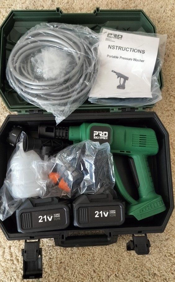 PROSTOMER portable pressure washer/ two Lithium ion batteries included/ see discription 👍👍