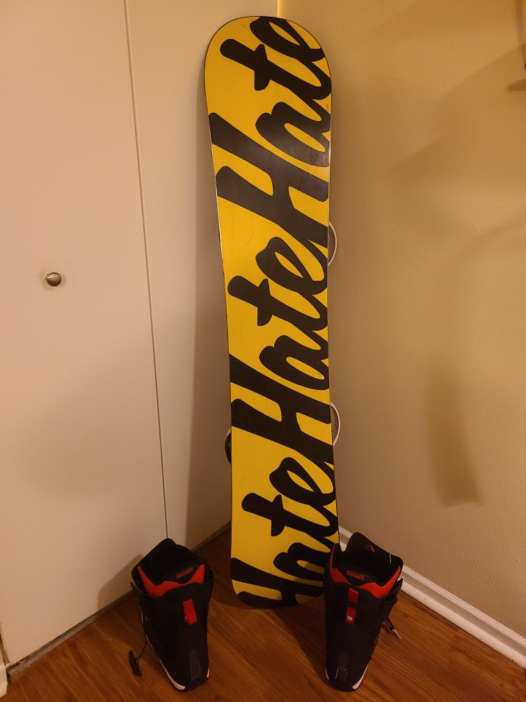 Burton Hate  Snowboard with Bindings for Sale in Mount Prospect