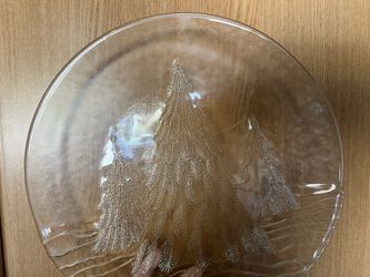 Beautiful Christmas Tree Glass Platter