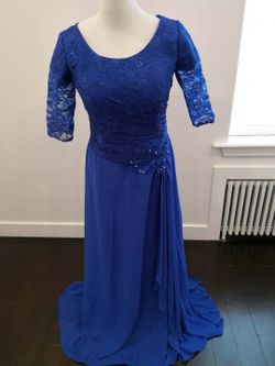 New Sz16 Blue Long Formal Bridesmaid Evening Dress