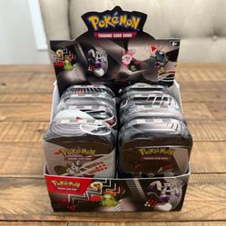 Pokemon Unova SV10.5 Mini Tin Display - 8 Sealed Tins +2 - Black Bolt White Flare