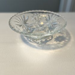 Vintage ANCHOR HOCKING Star of David Footed Glass Scalloped Edge Candy