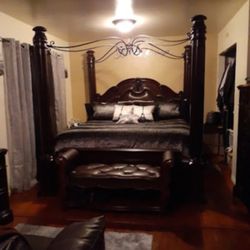 Bedroom Set With Marble Inlay