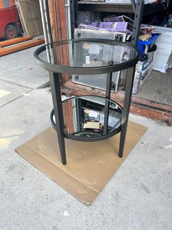 Blackened bronze Mirrored Side Table