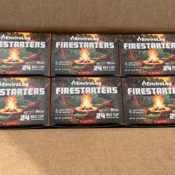 Envirolog firestarters 6 boxes of 24 wax cups 144 cups total NEW