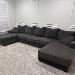 Gray Sectional Couch Double Chaise 