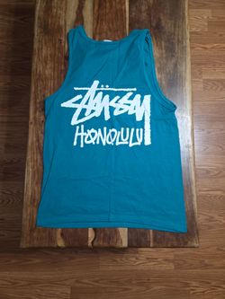 Stussy Honolulu Men's Teal Graphic Tank-Top