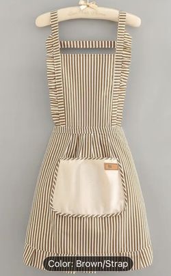 New Apron Brown Stripe 