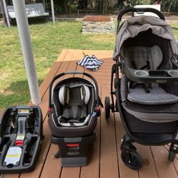 Graco Click Connect Car Seat With 2 Bases and Stroller!