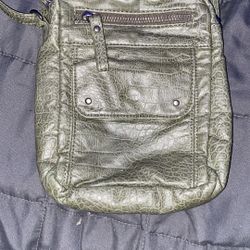 Navy Green Satchel 