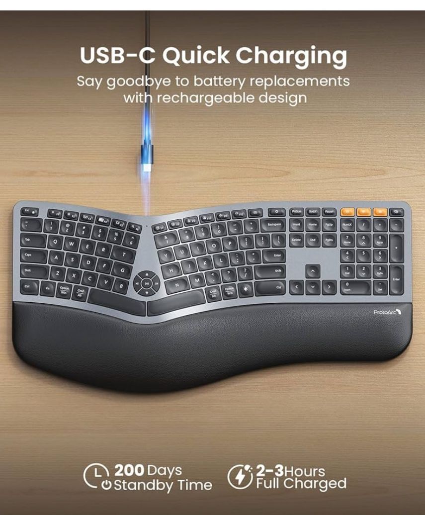 NIB Wireless ProtoArc Ergonomic Keyboard