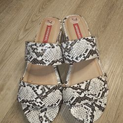Faux Snake Skin Sandal Heels